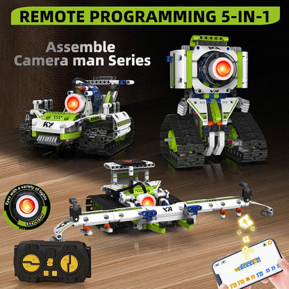 STEM Robot kit for Kids Ages 8-12, 5 In1 Science Building Blocks Kit, Remote & App Control Chainsaw Robot Toys, Technic Engineering Construction Sets for Kids 8 9 10 11 12 13 (429PCS)