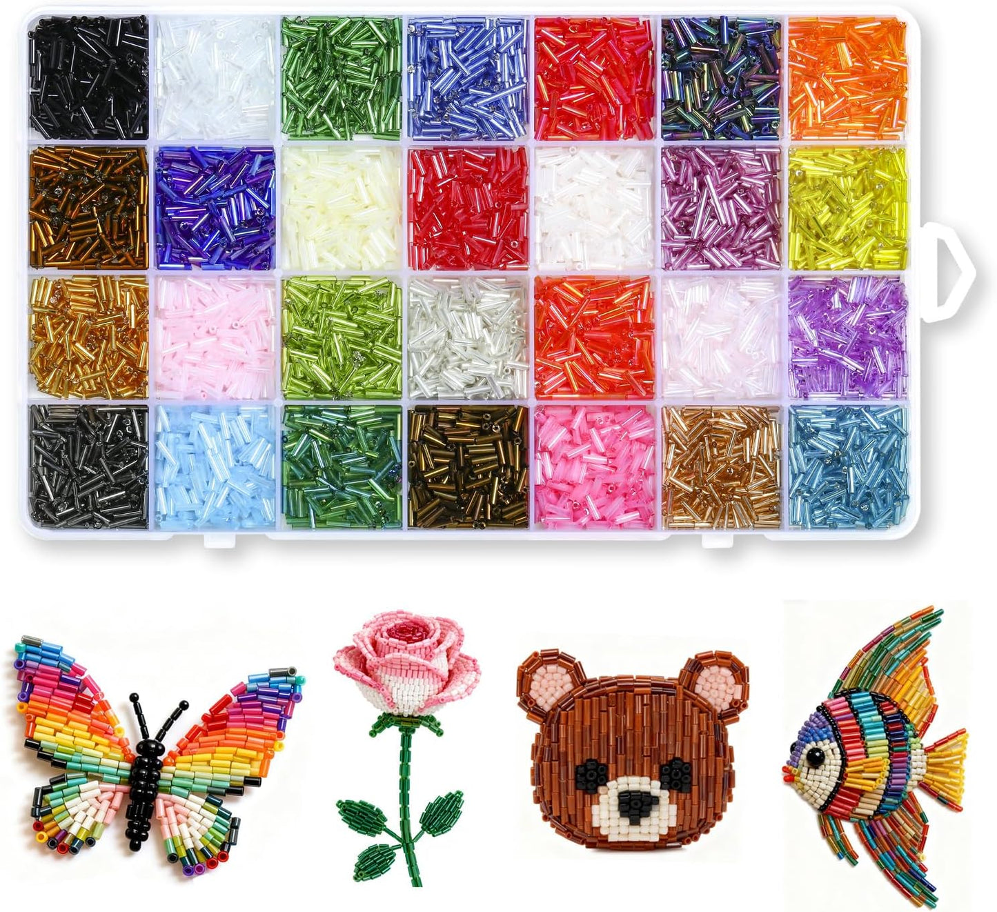 5040Pcs Tube Bead Embroidery Kit, Bugle Beads for Embroidery for Jewelry Making, Crafts, Bracelets, Necklaces, Earrings