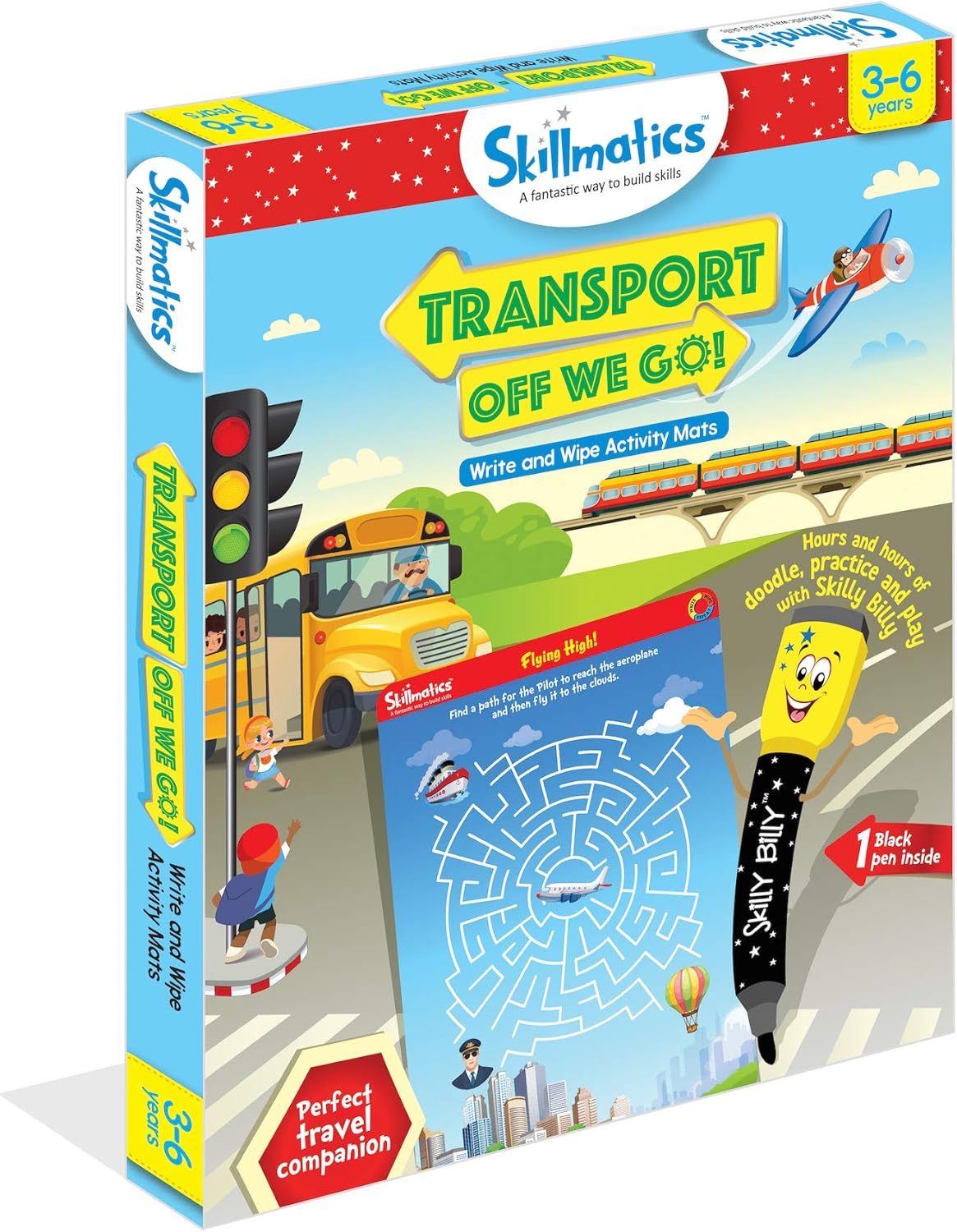 Skillmatics Educational Game - Dots & Mazes, Reusable Activity Mats with Dry Erase Marker, Gifts, Travel Toy, Ages 3 to 6