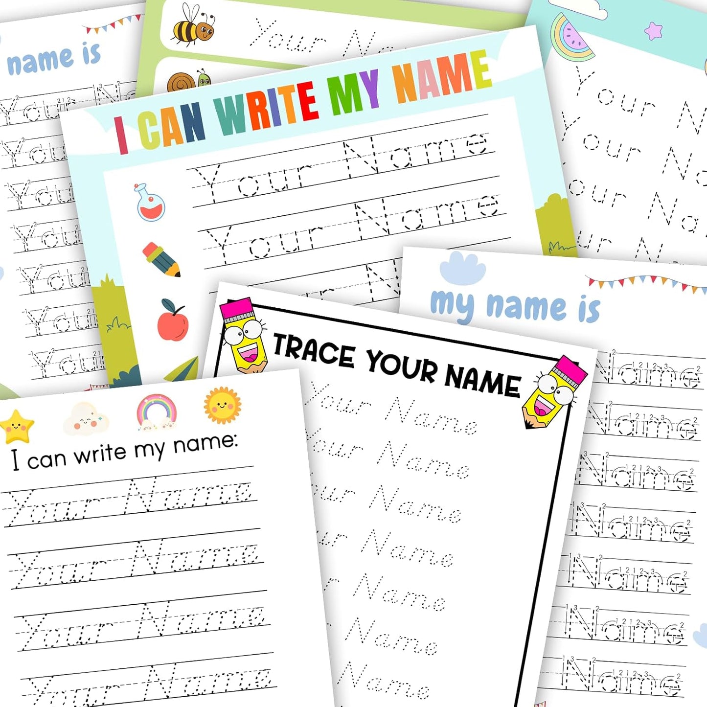 Personalized Name Writing Practice Cusotm Reusable Acrylic Name Tracing Board A4 Size Handwriting Practice for Preschool