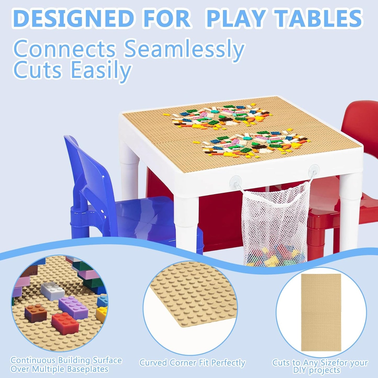 10"x10" Pack of 6 Classic Building Baseplates,Building Toy Base Boards to Build On, Brick Toy Builders Mat Compatiable with All Major Brands and Activity Table-Base plate for DIY Play (Gray)