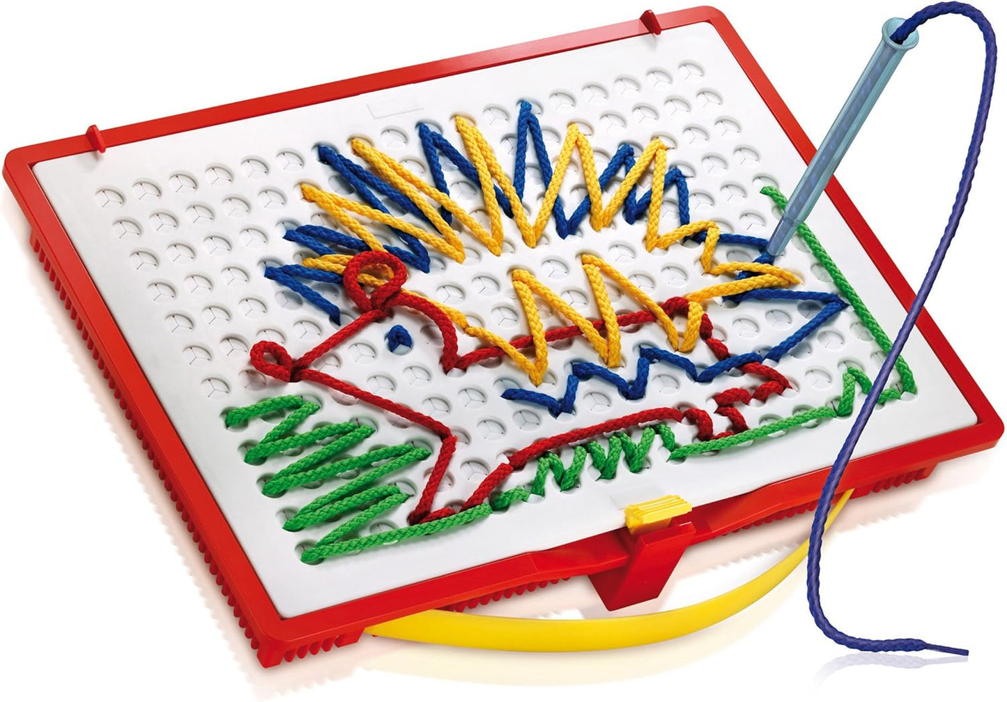 Quercetti Filo Play Set - A Novel Lacing Tool with 18 Pattern Templates to Create Art with String- for Ages 4 and Up (Made in Italy)