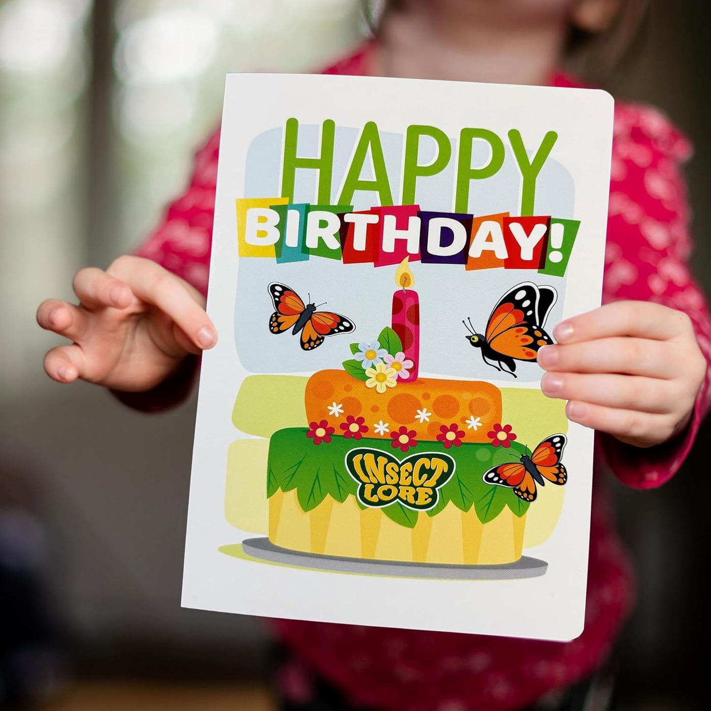 Insect Lore Butterfly Garden Birthday Kit - Includes Birthday Card for Recipient - STEM Gift for Kids - Raise and Release Live Caterpillars