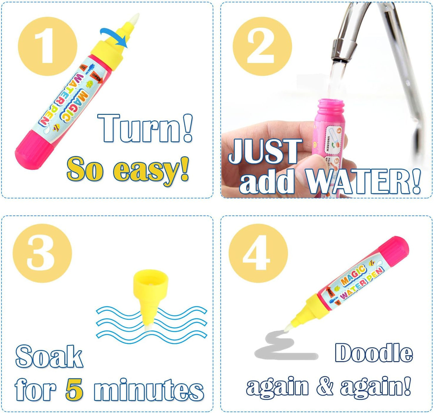 Coolplay A-Z 26 Alphabet Water Cards, Children Drawing Card for Kids Educational Toys for Travel