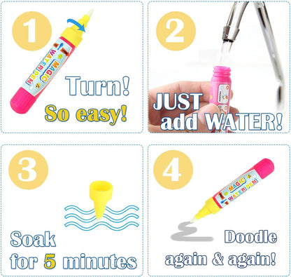 Coolplay A-Z 26 Alphabet Water Cards, Children Drawing Card for Kids Educational Toys for Travel