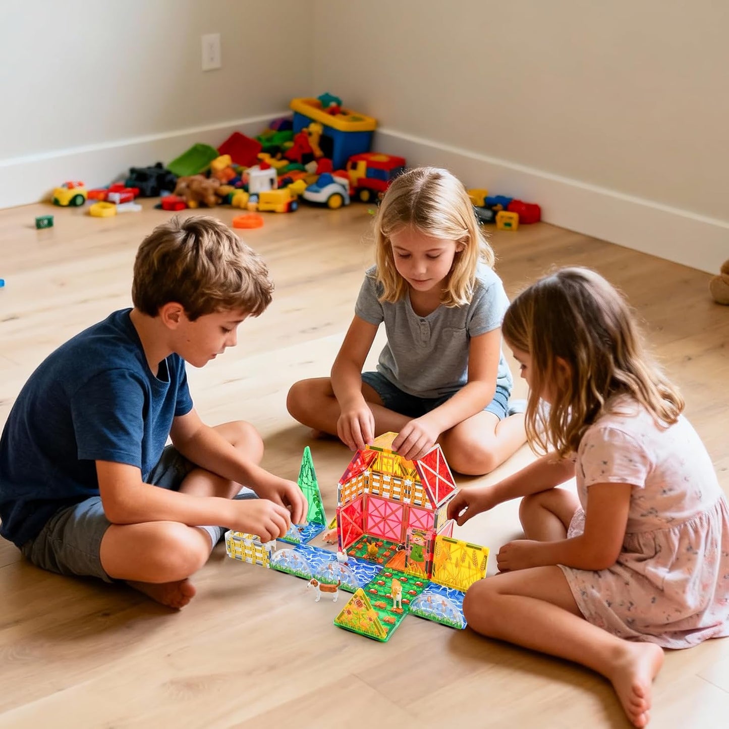 Farm Magnetic Tiles Toys 2026 3D STEM Educational Toys with Animals, Montessori Learning and Playing Toys for Kids, Preschool Toddlers Magnets Building Set, Ideal Gift for Boys Girls Ages 3-5 4-8 5-7