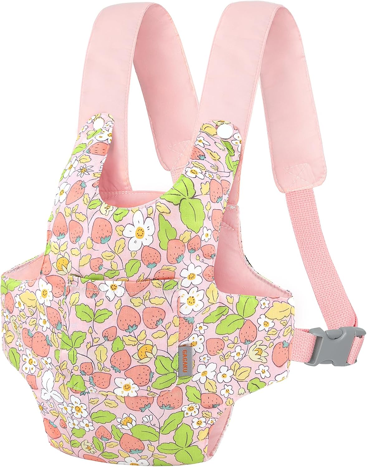 GAGAKU Doll Carrier for Stuffed Animals, Reborn Baby Doll Accessories Toy Carriers for Kids 3+ Toddlers - Pink Wax Flowers