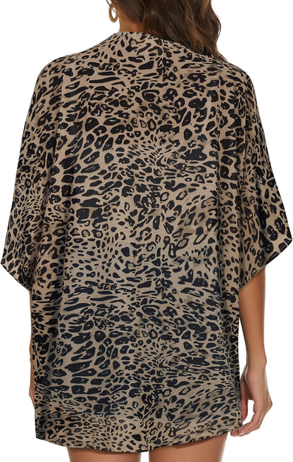 Womens Kimono Cardigans Beach Cover ups Swimwear Puff Sleeve Loose Casual Summer Tops 2026