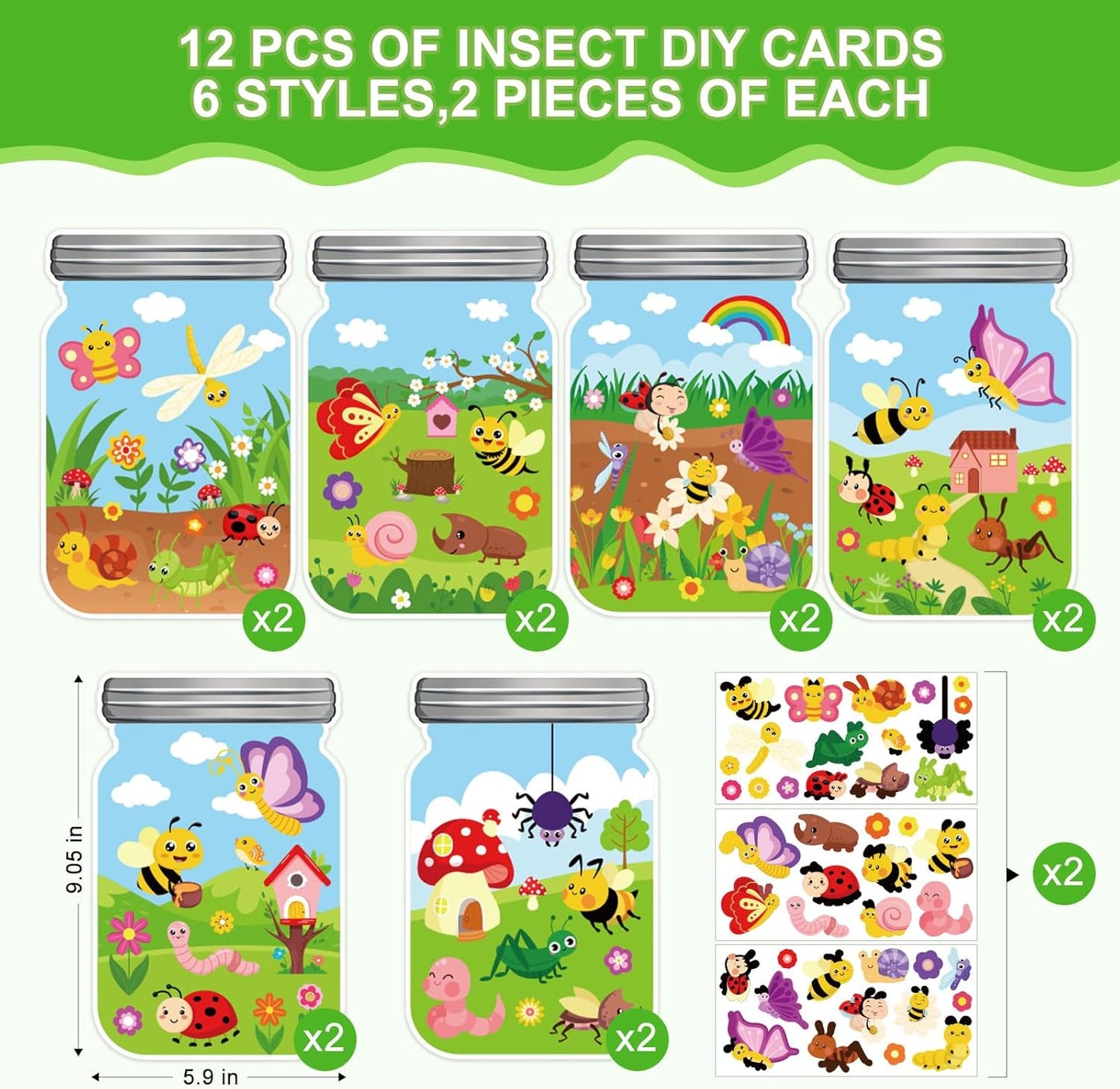 Hedeey 36 Packs Spring Butterflies Craft Kits for Kids,Make Your Own Butterfly Paper Craft Set, Spring DIY Art Craft Kits for School Home Game Activities (Butterfly 36)