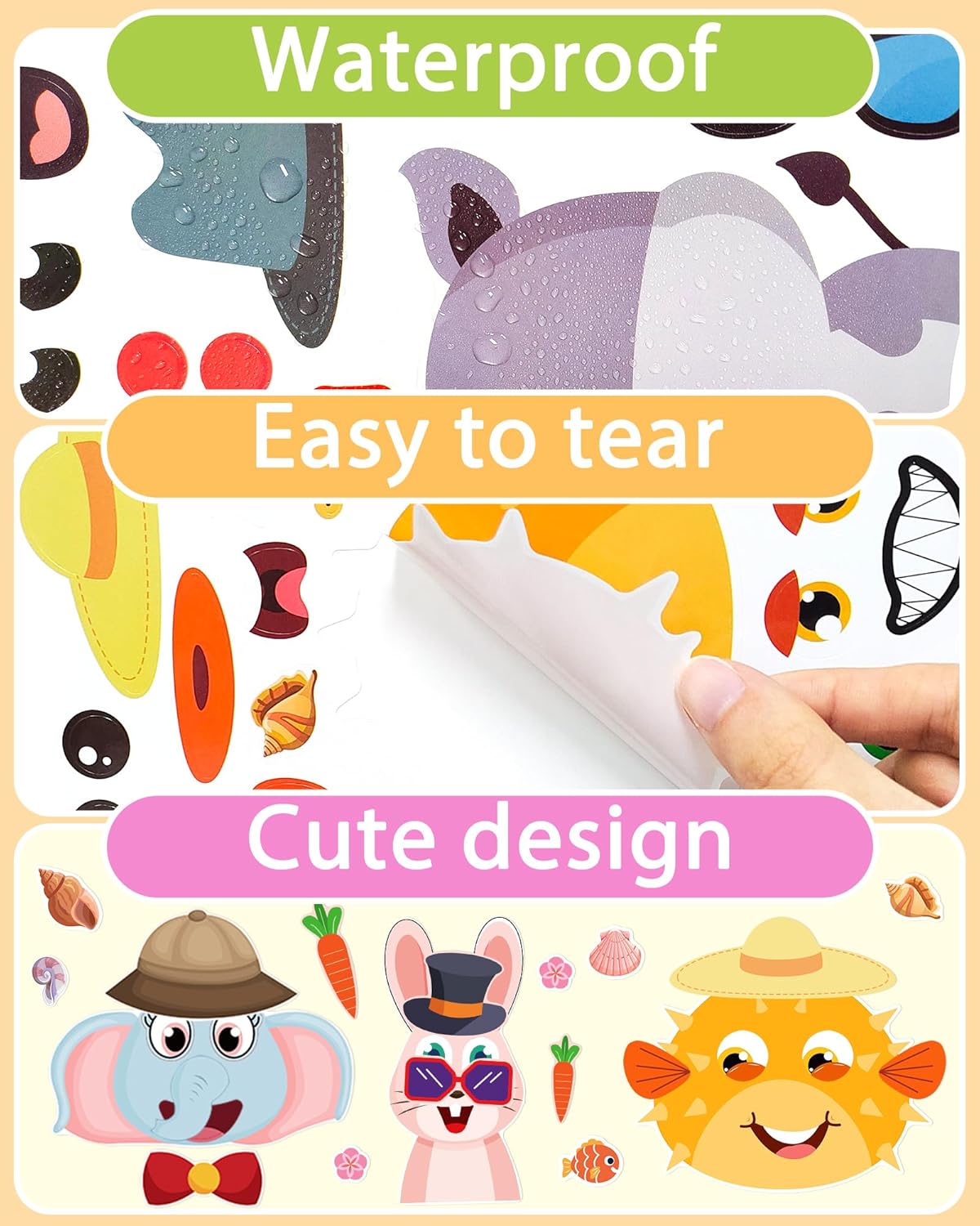 24 Pcs Make Your Own Dinosaur Sticker Sheets, Dinosaur Party Favors Face Stickers for Kids Boys Toddlers Crafts Activities Gift Bags Birthday Party Valentines Day Gifts for Kids Classroom