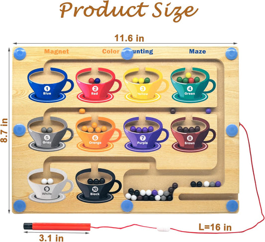 Alzheimers Products for Elderly, Dementia Activities for Seniors, Memory Care Magnetic Color & Number Matching Alzheimers Games for People with Parkinsons, Fidget Sensory Cognitive Gift Maze Board