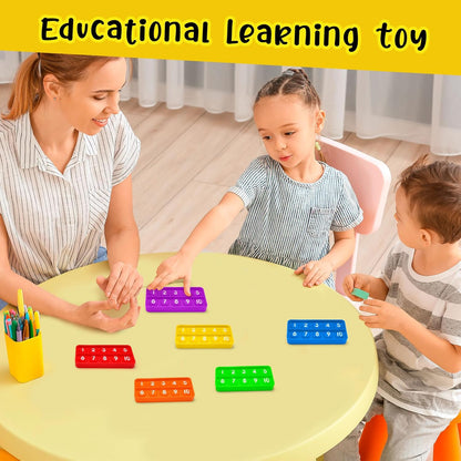 6 PCS Ten Frame Fidget Toys for Kids, Silicone Push Bubble Sensory Toy for Counting Math, Educational Focus Tools for Toddlers 3-5 Years Old