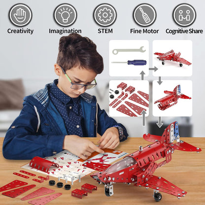 Lucky Doug STEM Building Projects Model Train Set Toys for Boys Kids 8 9 10 11 12 Years Old and Older - 340 PCS DIY Metal Building STEM Toys