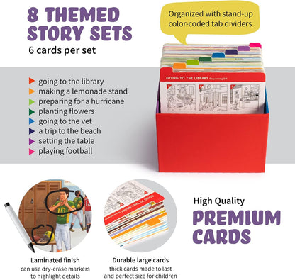 SPARK INNOVATIONS Sequencing Cards Bundle, Storytelling Cards, Higher and Lower Level Boxes, Speech Therapy Games, Learning Toys, Speech Therapy Games Bundle