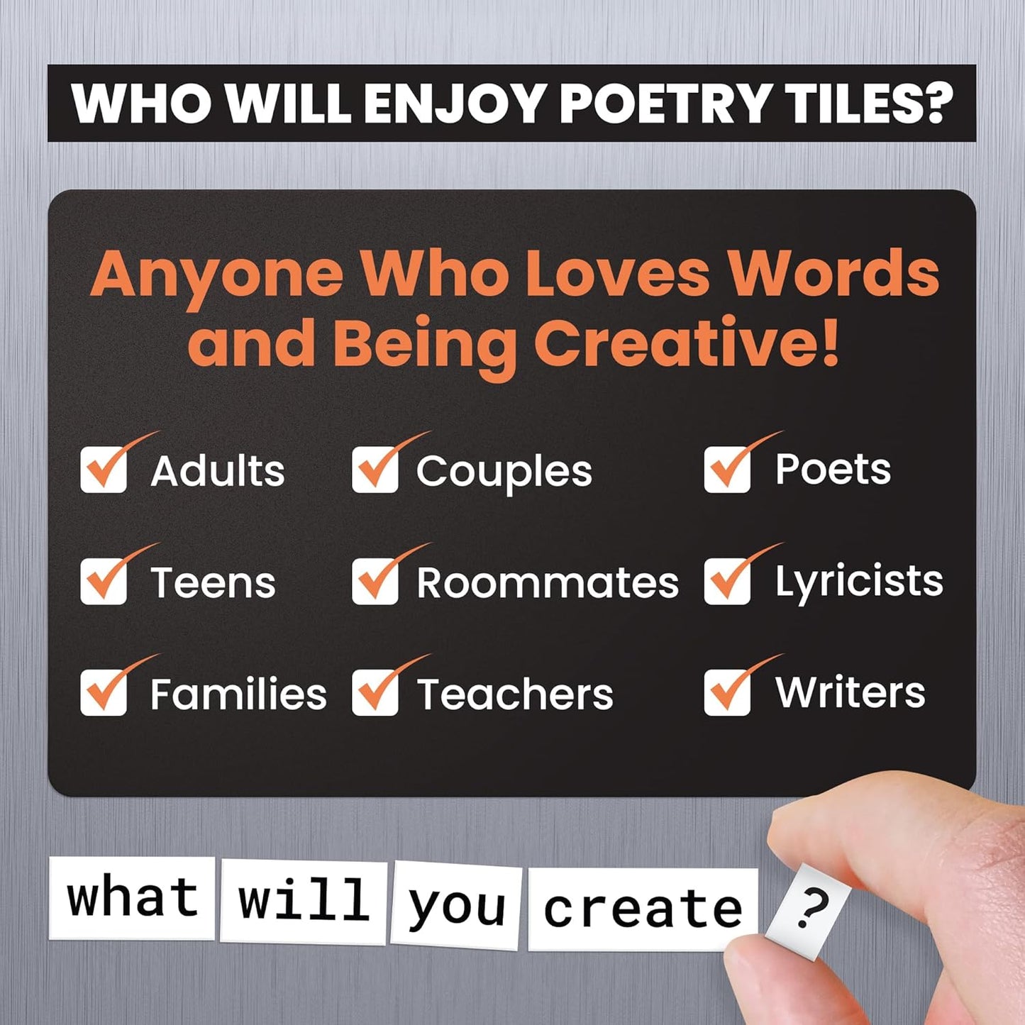 The Essential Kit of Word Magnets - Everything Needed for Fun Fridge Poetry - 797 Magnetic Words Compatible with Most Other Kits - Experience the Fun of Creative Word Play and Self Expression