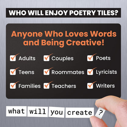 The Essential Kit of Word Magnets - Everything Needed for Fun Fridge Poetry - 797 Magnetic Words Compatible with Most Other Kits - Experience the Fun of Creative Word Play and Self Expression