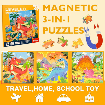 Magnetic Puzzles for Toddlers 1-3, Cartoon Mermaid Magnet 3 in 1 Jigsaw Puzzle, Kids Travel Puzzles Toys, Preschool Learning Toy for Kids 1-8 Year (Mermaid)