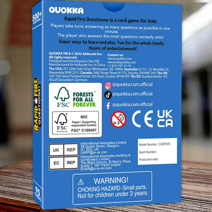 QUOKKA Family Conversation Cards Game - Break The Ice Game for Kids and Families - Icebreaker Cards with 500+ Questions - Family Game for Kids 8-12 - Perfect for Families Games Night I Travel Version