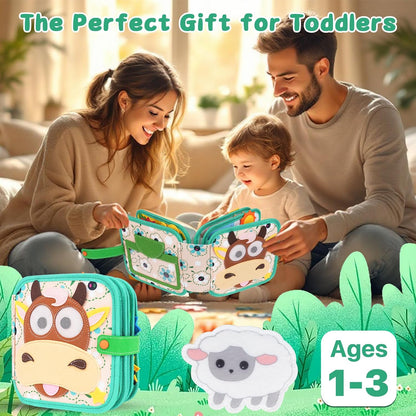 Cobelae Busy Book for Toddlers 1-3, Felt Busy Board for 1 Year Old, Montessori Quiet Book, Toddler Sensory Learning Activity Book, Travel Toys Gifts for Baby Age 1+