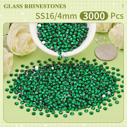 5000PCS SS6/2mm Glass Crystal Rhinestones (Clear), Bedazzling Flatback Rhinestones for Crafting DIY Crafts Nail Art Makeup Decoration, Gems Diamond Charms for Tumbler Shoes Clothing Mug