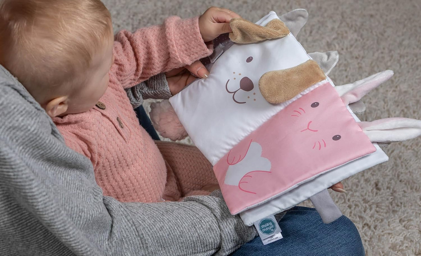 Mary Meyer Cuddlebook Soft Cloth Book Baby Toddler Activity Toy, 8 x 5-Inches, Putty Sweet Friends