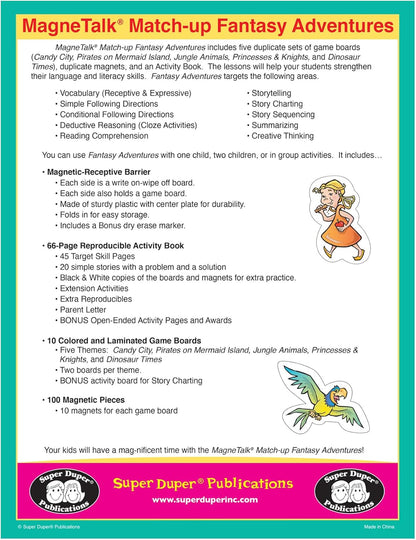 Super Duper Publications | Magnetic Fantasy Adventure Stories Match-Up Barrier Game | Educational Learning Resource for Children