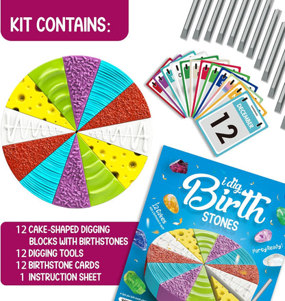 Gamerside Gemstone Dig Kit, Dig Up 12 Real Rocks and Minerals, Gem Digging Kit, Toy Geology Archaeology Excavation Kits for Kids Age 6-12 Years, Educational Gift for Boys and Girls