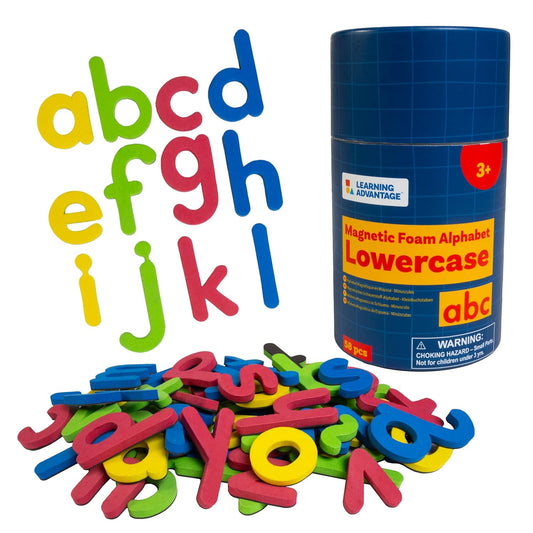 READY 2 LEARN - CE6908 Center Enterprise Ready 2 Learn Magnetic Alphabet - Lowercase - 52 Letters - Kids Foam Letter Magnets for The Classroom, Refrigerator or White Board - Large Magnets for Better Attraction