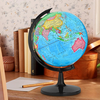 Political Globe, 13in Educational Globes for Classroom, Political Teaching Tool with HD Waterproof & Writable Erasable Surface, 360° Spinning for Education & Desk Decor