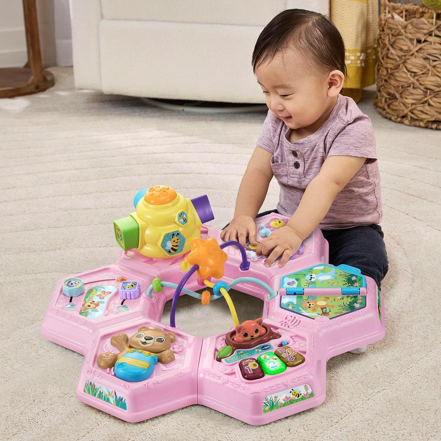 VTech Buzz and Learn Activity Table with Seven Interactive Play Zones, Blue