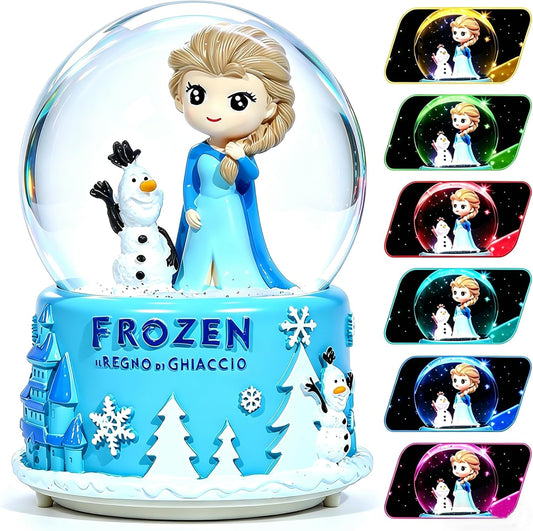 Snow Globe, Princess Snow Globes for Girls, Music Snowglobe with Automatic Snowflakes, Christmas Birthday Princess Gifts for 6 7 8 9 10 11 12+ Year Old Girls Kids