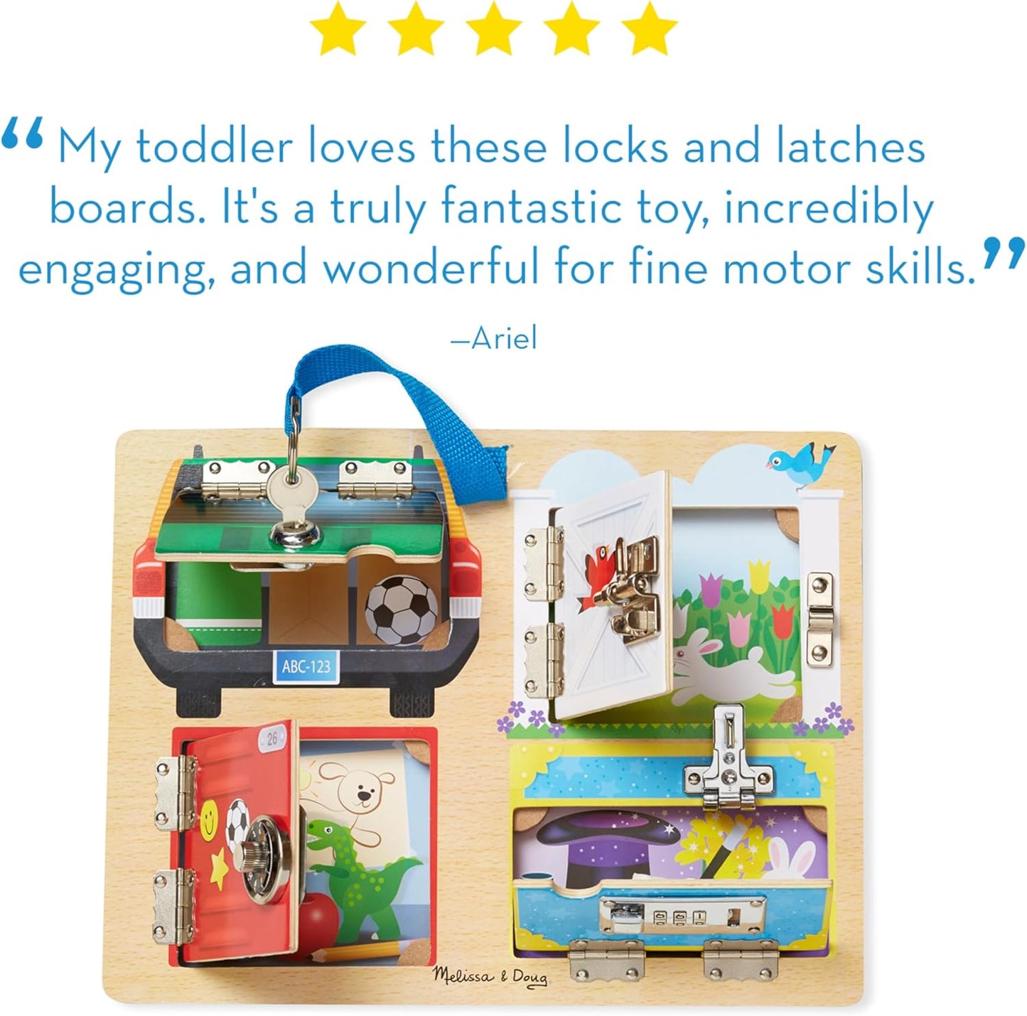 Melissa & Doug Locks and Latches Board Wooden Educational Toy
