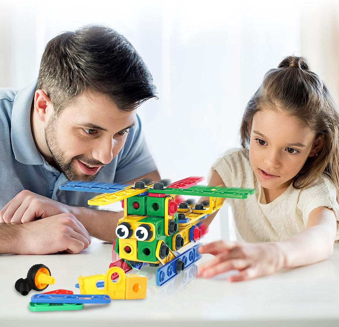 PicassoTiles 152pc STEM Construction Toy Building Set for Kids Ages 3+ Includes Power Drill, Ratchet, Idea Book, Storage Box Educational Engineering Science Kit & Sensory Toys for Boys & Girls PTN152