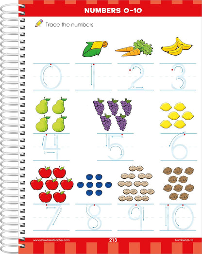 School Zone Big Preschool Workbook: 320 Spiral-Bound Pages, Pre-K, Colors, Shapes, Numbers, Early Math, Alphabet, Pre-Writing, Phonics, Following Directions, Ages 3-5