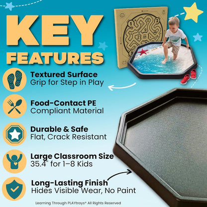 Tuff Tray 27.5” Small [Brown] Sensory Play for Kids, Toddler Sensory Bin for Sand and Water Play, Indoor Activity Sensory Tray, Outdoor Sandbox