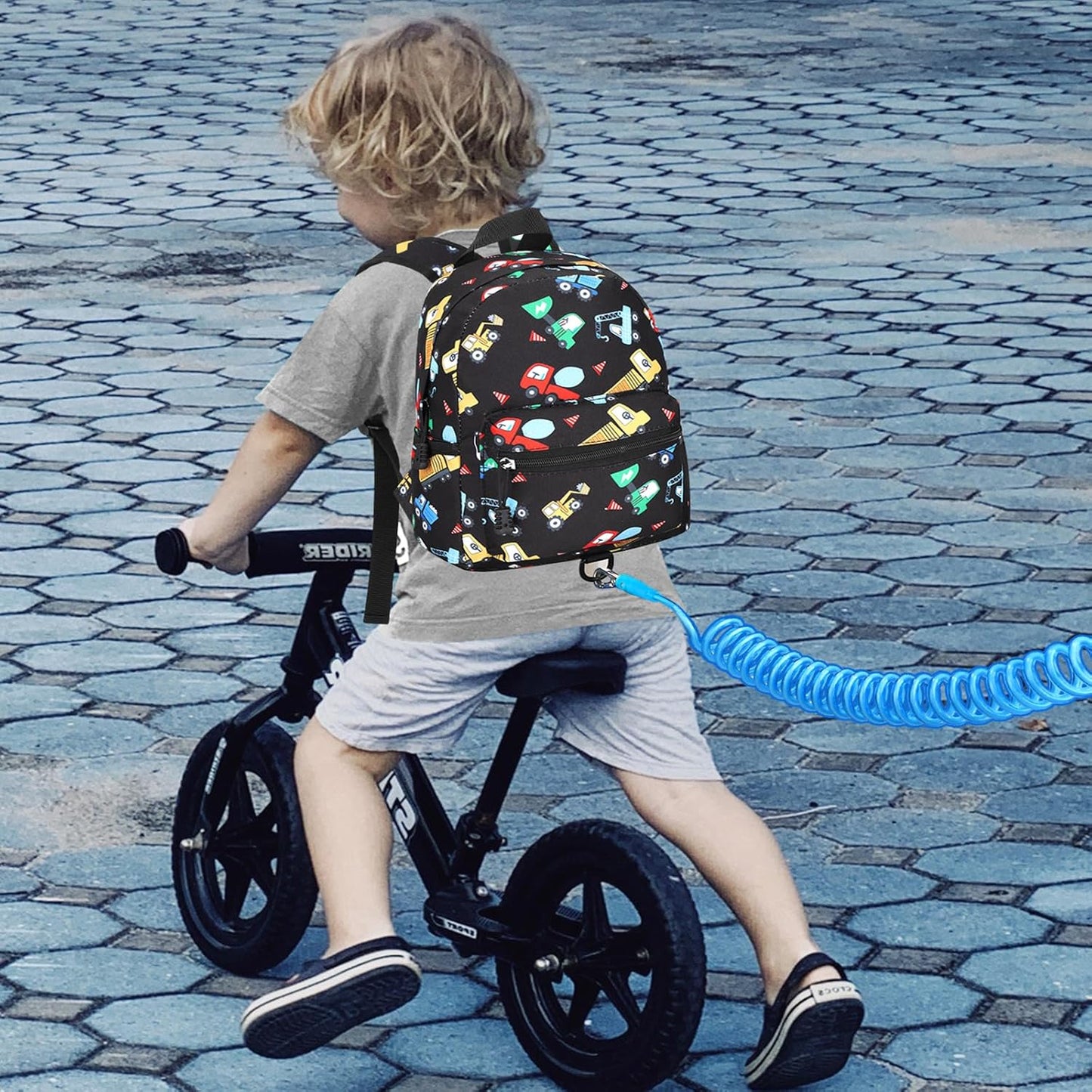 Accmor Toddler Backpack Leash, Mini Child Backpack with Anti Lost Wrist Link, Cute Kids Backpack Leash Walking Harness for Outdoor Travel, Small Excavator Backpack Tether for Baby Boys Girls Ages 1-3