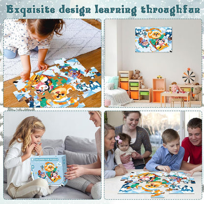 Jumbo Floor Puzzle for Kids, Large Jigsaw Puzzles 24 Piece for Kids Ages 3-5,Preschool Learning & Education Toys, Gifts for 4-8 Year Old Boys and Girls (Jungle Animals)