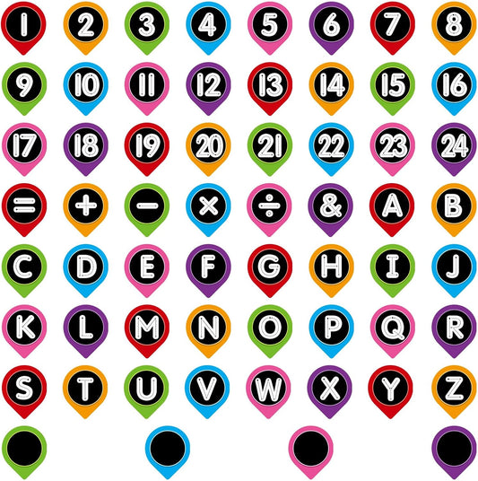 FLYAB Alphabet & Number Wall Stickers - Colored Removable Eduacational Letters Decals for Kids Bedroom Preschool Line Up Spots for Classroom Floor Reading Corner Decorations