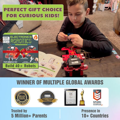 Butterfly EduFields 10-in-1 STEM Robotics Kit for Kids Ages 8-14 | Electronics & Engineering Science Kit with Circuit Board Projects | Educational Robot Building Kit