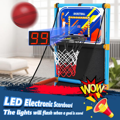 Toddler Basketball Hoop & Soccer Goal Baseball Play Activity Center,Toys for 1 2 3 Year Old Boys Girls,Montessori Sports Toys with Sound Music Christmas Birthday Gifts for Baby Kids 12 Months+