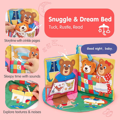 hahaland Baby Book for 1 Year Old - Touch and Feel Soft Activity Books Tummy Time Baby Toy 6 9 12 18 Months Interactive Book for Babies 6-12 Month on Airplane Birthday Easter Basket Stuffers