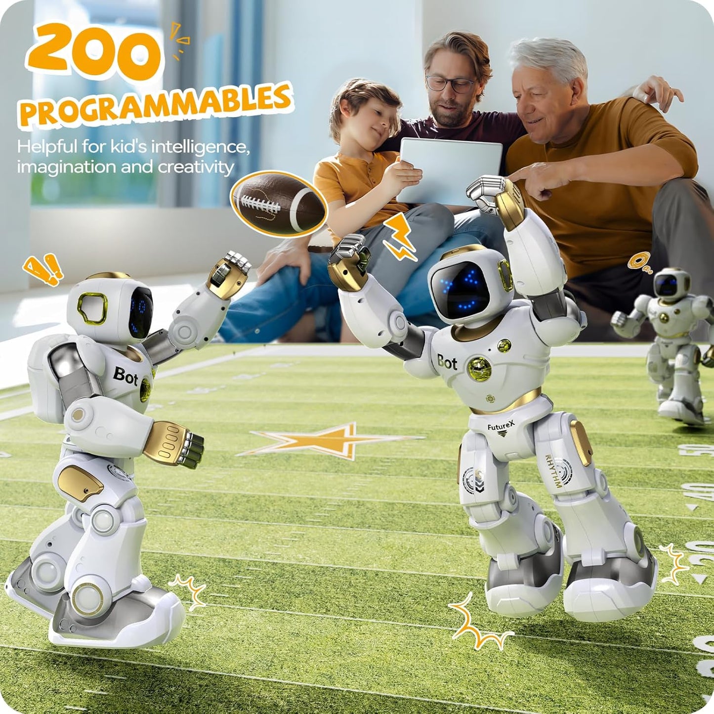 Ruko 1088 Large Robot Toys for Boys, STEM Programmable Remote Control Robot, Electronics Educational Birthday for Kids 4 5 6 7 8 Year Old, Green