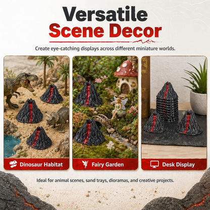 NUOBESTY 10Pcs Mini Volcano Model, Volcano Toy Scene Props for Dinosaur Habitat, Animal Scene, Sand Tray, Diorama, Fairy Garden, Desk Display, School Project, 3.15 x 2.76 x 2.36 in