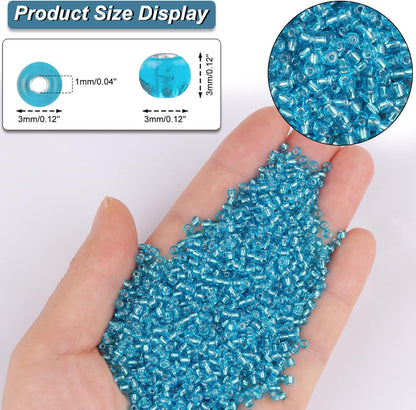 10100 Pcs Size 11/0 Glass Seed Beads, 2 mm Dark Green Small Mini Spacer Loose Pony Beads for Jewelry Making and DIY Crafts - Colors B