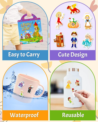 Benresive Reusable Sticker Books for Toddlers, Fun Travel Stickers for Kids, Toddler Sticker Book, Crafts Activities for Toddlers, 3 and Up Birthady Gifts - Vehicle