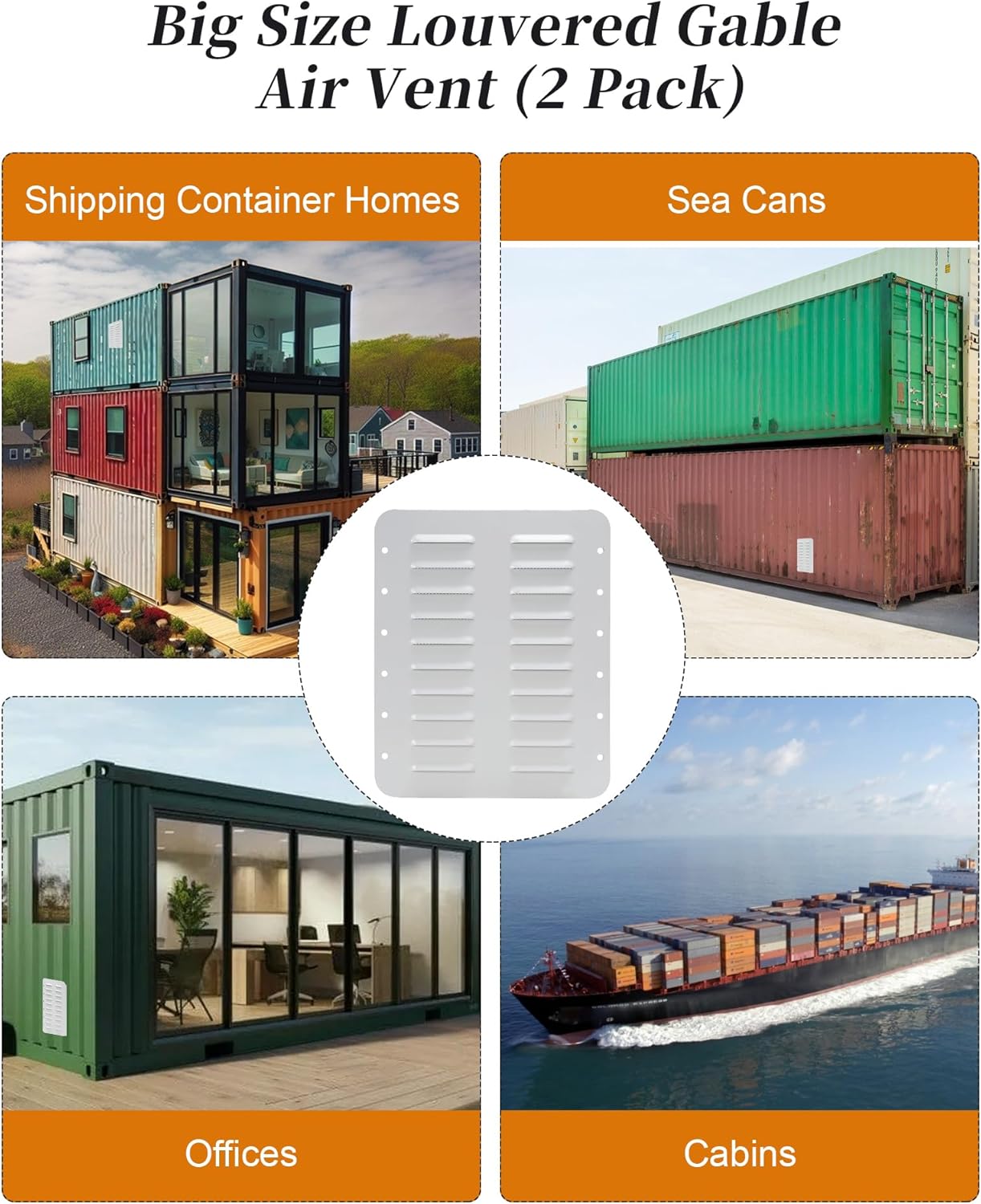 Shipping Container Solar Vent Kit, 2 Fan Solar Ventilator Kit with 15W Foldable Panel, Rain and Hail Proof, Prevent Condensation and Overheating in Container Homes, Shipping Containers (1Pcs)