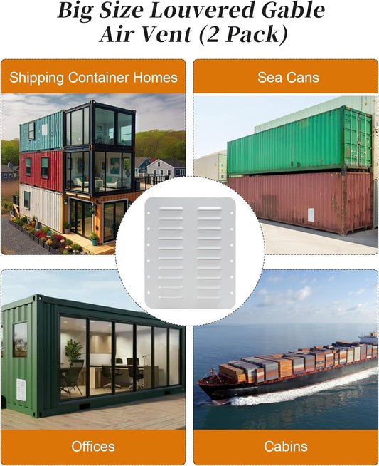 Shipping Container Solar Vent Kit, 2 Fan Solar Ventilator Kit with 15W Foldable Panel, Rain and Hail Proof, Prevent Condensation and Overheating in Container Homes, Shipping Containers (1Pcs)