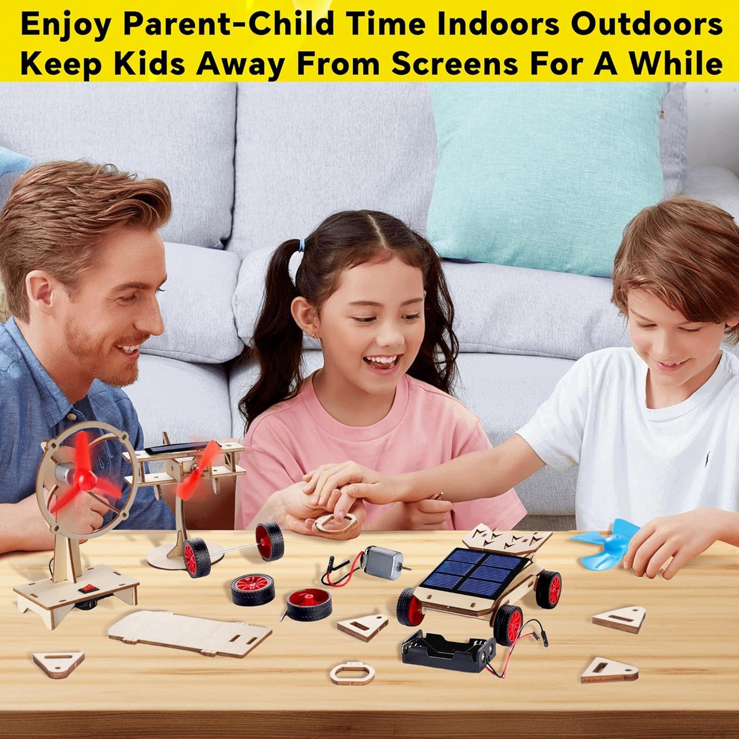 STEM Kits for Kids Age 8-10-12-14, Science Kits for Kids Age 8-12, STEM Toys Gifts for Boys Age 8 9 10 12 13 14, Car Building Science Experiment Projects 9-12, Solar Power & Engineering Kit