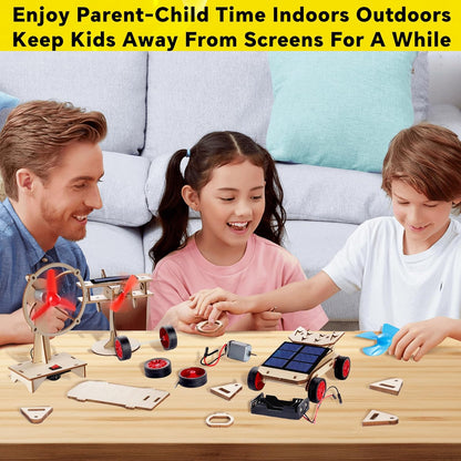 STEM Kits for Kids Age 8-10-12-14, Science Kits for Kids Age 8-12, STEM Toys Gifts for Boys Age 8 9 10 12 13 14, Car Building Science Experiment Projects 9-12, Solar Power & Engineering Kit