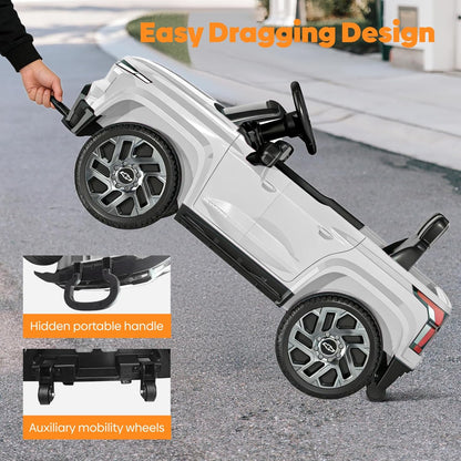 24V Licensed Chevrolet Silverado Electric Car for Kids, Ride on Toys for Toddlers with Remote Control, Soft Start, LED Lights, Music Player, Seat Belts, Easy to Assemble, Black